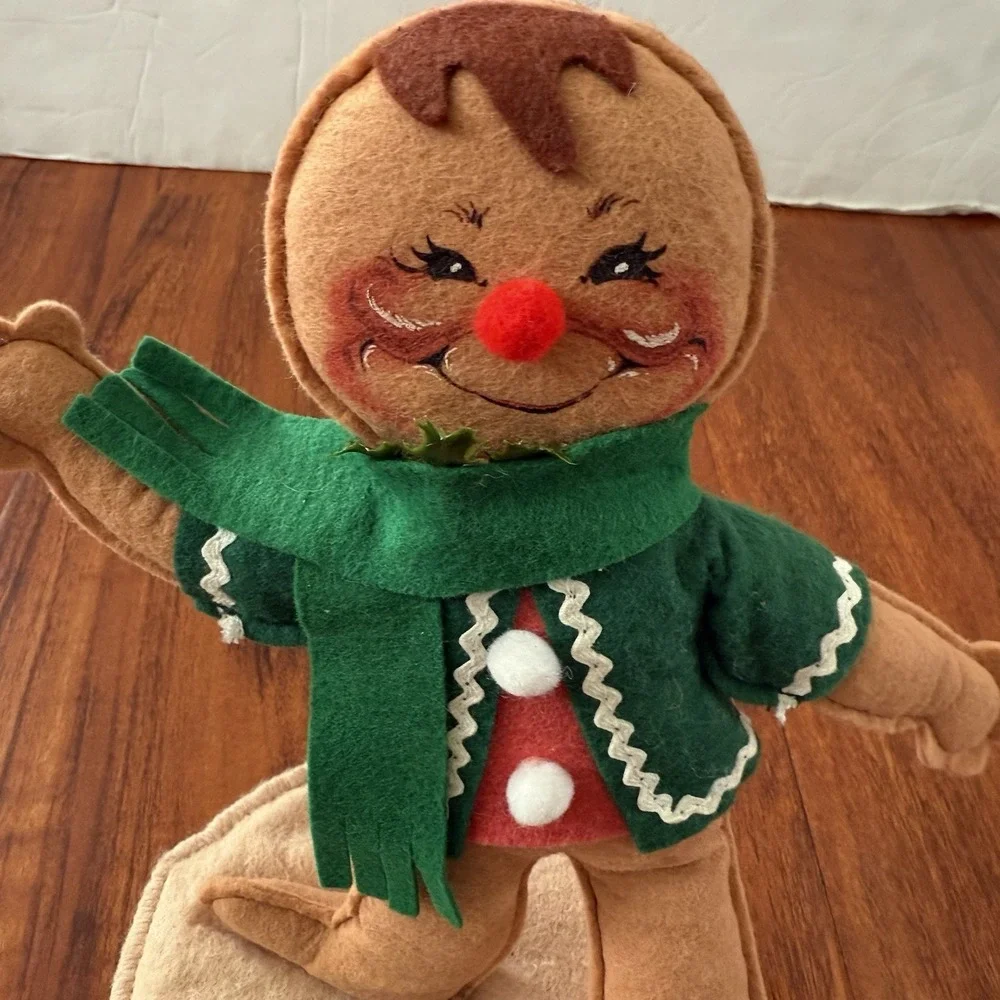 Annalee Christmas Gingerbread 9 inch Man Boy 1992 Poseable Figure USA Made Clean